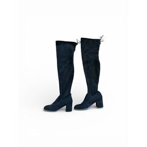 Women’s Black Thigh High Faux Suede Boots-    Size 41 (Fits 9)